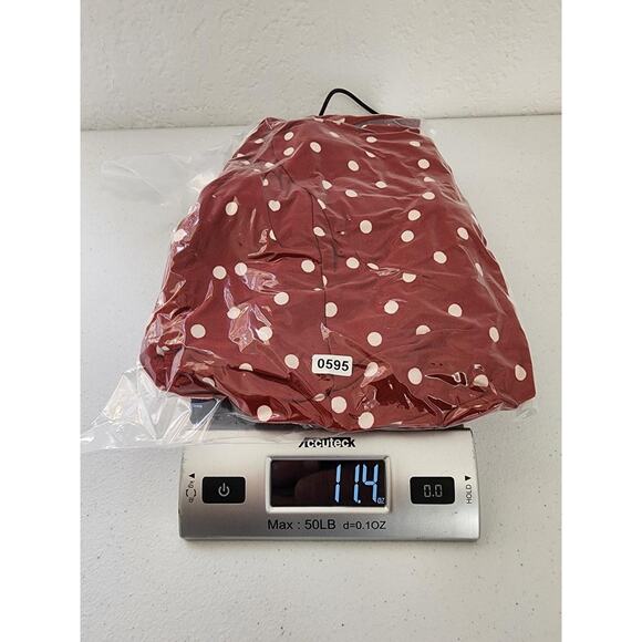 Suzannegrae Shirt Womens Large Red White Polka Dot Wrap Front Tie Side Top - Picture 15 of 15